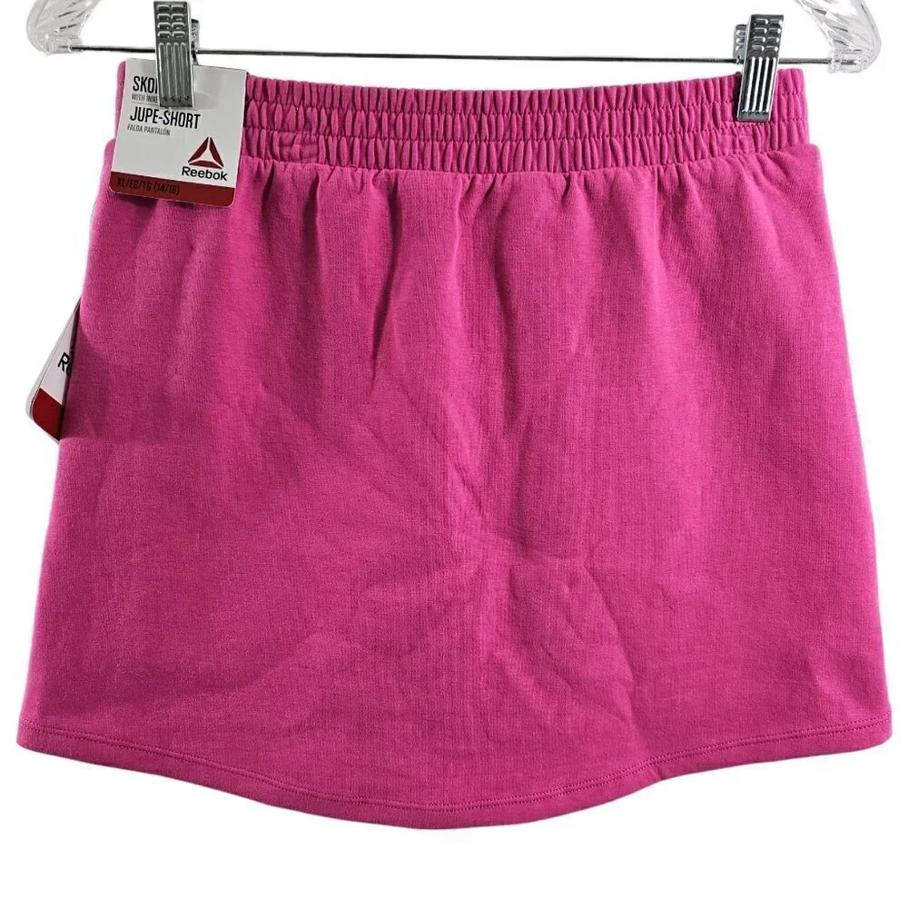 Reebok Girls Active Velocity Skort (Skirt w/Compression Shorts) – Pink – S/M/L